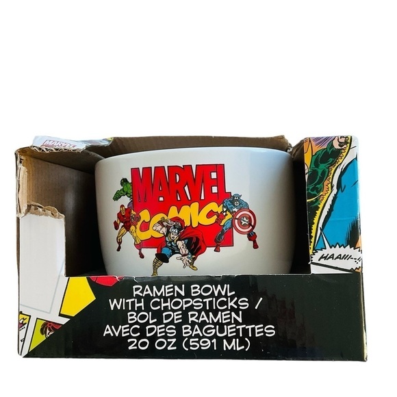 Marvel Comics Ceramic Ramen Bowl w/ Box Superhero Logo - Picture 6 of 9